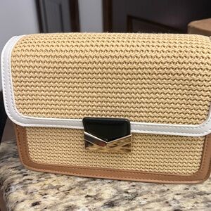 Aldo Tan and White Crossbody Bag